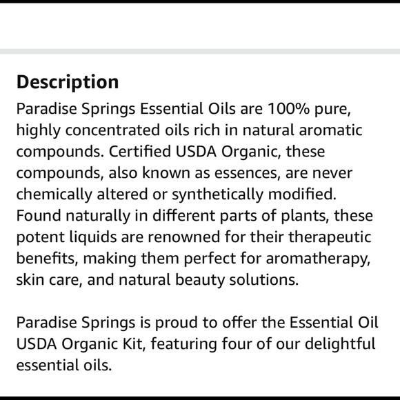 Paradise Springs Essential Oils | 4 Bottles | Eucalyptus Lavender Lemon Tea Tree - Picture 6 of 11